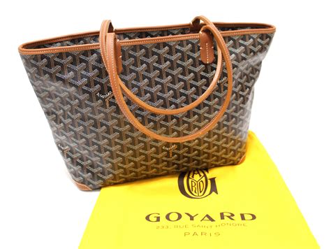 goyard tote black brown